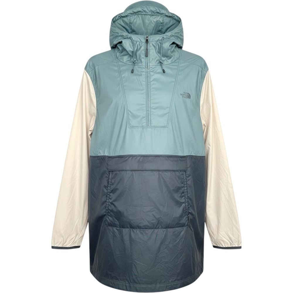 The North Face Fanorak Blue Colorblock Packable Windbreaker Jacket Womens L NEW